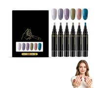 Professional Nail Polish Pens Set, 6 Colors, 3-in-1 Quick-Drying Gel Nail Polish Marker, Beginners and Nail Art Enthusiasts Can Be Beautiful Anytime, Anywhere