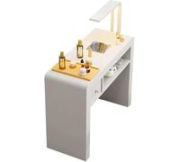 Professional Nail Station with Dust Collector & LED Lamp Manicure Table for Salon Spa Storage Drawers Nail Beauty Workstation (100x40x78cm)