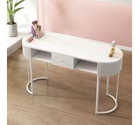 Professional Nail Tech Desk with Storage, Modern Wooden Manicure Table for Salon & Home Spa, 3 Layers Cabinet & Drawers, Essential Beauty Equipment for Nail Artists