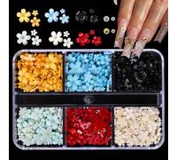 Professional Nails Art Decorations Floral Nails Embellishments 0.1mm Thick Resin Decorations for Wedding Resin Black Flower Unguis Art Stickers