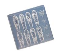 Professional Nails Art Molds Rose Shape Small Accessories Mold Nails Decorative for Salon Manicure Decoration Reusable Rose Nail Art Silicone