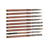 Professional Nails Brush Essential 9Pcs Nails Art With Angled Handles Detailed Shaping Manicure For Gel Polish Wedding Nail Art Set