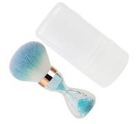 Professional Nails Dust Brush, Dual Makeup Brush, Salon-Grade Cleaning Tool For Manicure/Diy/Home,Soft Bristle Loose Powder Brush,Hypoallergenic Synthetic Bristles For Sensitive Skin (blue)