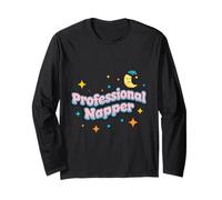 Professional Napper Bubble Letter Pixel Moon Long Sleeve T-Shirt