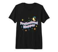 Professional Napper Bubble Letter Pixel Moon Premium T-Shirt