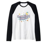 Professional Napper Bubble Letter Pixel Moon Raglan Baseball Tee