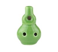 Professional ocarina 3 Colors 6 Holes Small Gourd Ocarina Middle C Key Beginner Ceramic Pendant(Green)