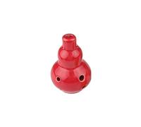 Professional ocarina 3 Colors 6 Holes Small Gourd Ocarina Middle C Key Beginner Ceramic Pendant(Red)