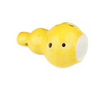 Professional ocarina 3 Colors 6 Holes Small Gourd Ocarina Middle C Key Beginner Ceramic Pendant(Yellow)
