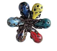 Professional ocarina 6 Hole Ceramic Mini Ocarina Crafts Musical Instruments(Dark Blue)