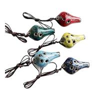 Professional ocarina 6 Hole Ocarina Craft Kiln Changed Small Water Drop Six Hole With Hanging Rope(Green)