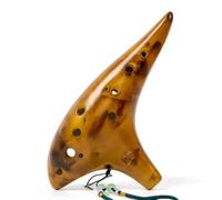 Professional ocarina Ocarina 12 Note Middle C Ceramic Instrument Carrying Case For Beginners(Yello)