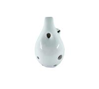 Professional ocarina Professional Ocarina For Beginners 6-hole Alto C Bent Mouth Ocarina Ceramic White Yellow Bent Mouth AC Alto C (Color : 1)