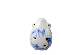 Professional ocarina Short Mouthed Ocarina Six Hole Binaural Instrument For Beginners(Small double ears (green bamboo))