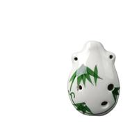 Professional ocarina Short Mouthed Ocarina Six Hole Binaural Instrument For Beginners(Small double ears (blue bamboo))