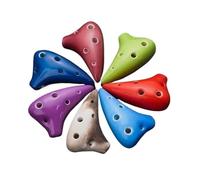 Professional ocarina Traditional 6hole Ceramic Ocarina In The Key Of C For Music Lovers With Lanyard(Gradient brown)