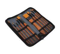 Professional oil painting set, 16pcs, Includes brushes and hand tempered steel with ergonomic wood handles for artists, Students and teachers