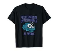 Professional Overthinker at Work Brain Gears Office Humor T-Shirt