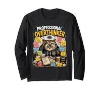 Professional Overthinker Funny Anxiety and Overthinking Owl Long Sleeve T-Shirt