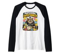 Professional Overthinker Funny Anxiety and Overthinking Owl Raglan Baseball Tee