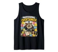 Professional Overthinker Funny Anxiety and Overthinking Owl Tank Top