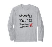 Professional Overthinker Funny Writer Poet Checklist Long Sleeve T-Shirt