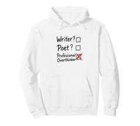 Professional Overthinker Funny Writer Poet Checklist Pullover Hoodie