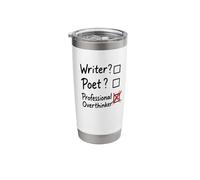 Professional Overthinker Funny Writer Poet Checklist Stainless Steel Insulated Tumbler