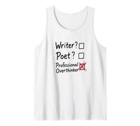 Professional Overthinker Funny Writer Poet Checklist Tank Top