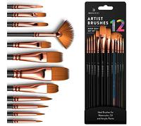 Professional Paint Brush Set of 12 - Artist Paintbrush Kit for Canvas, Gouache, and Fabric - Art Set for Kids and Adults - Supplies for Water, Oil, and Acrylic Painting - For Professionals & Beginners