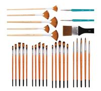 Professional Paint Brush Set Premium Nylon Bristles Art Painting Brushes for Watercolor Oil Gouache Artists Students 26 29 34 Pieces (29pcs Set (Frosted Bag Pack))