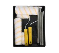Professional Paint Roller Set, 9 Pieces Home Decorating Kit for Painting Walls, Edges & Ceilings, Includes a Paint Tray for Mixing, a Brush, Extension Pole, Small & Large Roller Sleeves and Frames