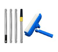 Professional Paint Roller with Cover NonDrip Design Universally Thread Compatibility for Ceiling Wall Renovation Tool Adjustable Head Paint Roller with Splash Guard