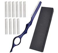 Professional Paint Stainless Steel Feather Cut Hairdressing Razor (blue)