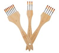 Professional Paintbrush Set - 3 Piece Nylon Wool Art Brushes, Texture Oil Watercolor Kit, Precision Painting Tools | Artist Brush Set for Canvas Fabric Pottery Craft Beginners Adults Studio