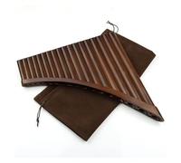 Professional Pan Flute 15/18 Pipes Brown Flat PanFlute G/F Key Pan Pipes Woodwind Instrument(18-F-flat)