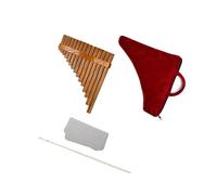 Professional Pan Flute 15 pipes Bamboo Pan Pipe Flute Woodwind G Key Instrument for Beginner(Left Hand)