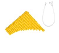 Professional Pan Flute 16-pipe Beige/yellow With Blowpipe Beginner C Panflute Professional Playing Easy To Learn Panflute(Yellow)