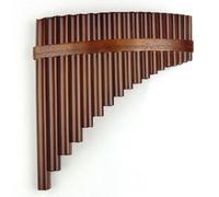 Professional Pan Flute 18 Pipes Bamboo Made Pan Flute Brown Pan Flute F Key Pan Pipes Windwood Traditional Musical Instrument(Right)
