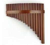 Professional Pan Flute 18 Pipes Bamboo Made Pan Flute Brown Pan Flute F Key Pan Pipes Windwood Traditional Musical Instrument(Left)