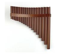 Professional Pan Flute 18 Pipes Brown Colour Pan Flute F Key Folk Musical InstrumentsWoodwind Instrument Handmade Pan Pipes(Left)