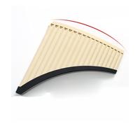 Professional Pan Flute 18-tube Beige Upgraded Curved National Musical Instrument Beginner Easy-to-learn Panpipe ABS Resin C Tune(Brown)