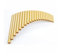 Professional Pan Flute 22-pipe G Key ABS Resin Panpipe For Beginners To Practice Music Lessons Instrument Forehand Right Hand Holding(Gold)