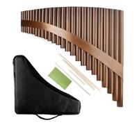 Professional Pan Flute 22 Pipes Pan Flute G Key Pan Pipes Woodwind Instrument Bamboo Pan Flute Bitter Bamboo Over 4 Years(Left)