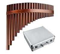 Professional Pan Flute 25 Pipes G Key Traditional Natural Bamboo Woodwind Pan Flute Bitter Bamboo Over 4 Years(Right-hand add box)