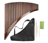 Professional Pan Flute 29 Pipes G Key Pan Flute Traditional Woodwind Instrument Bamboo Handmade Pan Pipe With Bag(29-right-brown)