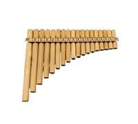 Professional Pan Flute C-tuned 18-pipe Bitter Bamboo Panpipe Natural Original Tunable Tone Belt Leather Thin Black Shiny Line