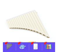 Professional Pan Flute Panpipe National Instruments for Beginners 16/18 C-tuned Easy-to-Learn Pan flute(Beige1)