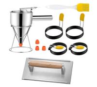 Professional Pancake Batter Dispenser Stainless Steel Batter Funnel Suitable For Baking Cupcake Waffles With Stand Bacons Press