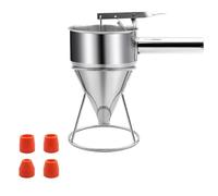Professional Pancake Batter Dispenser Stainless Steel Funnel Suitable For Baking Cupcake Waffles And More With Stand Stainless Steel Funnel